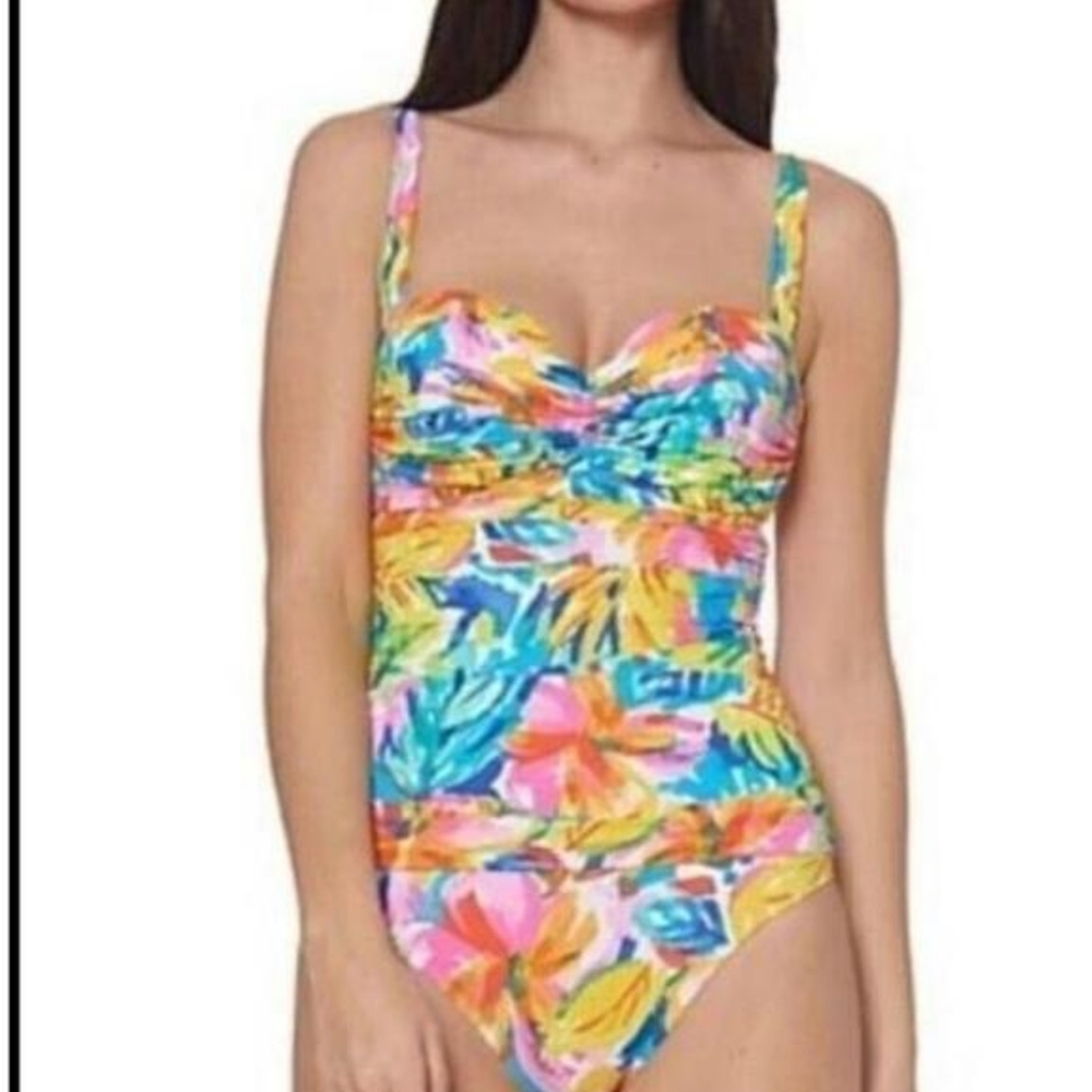 Bleu Rod Beattie Bloom in Love Multicolor 2 Pc Tankini & Bottom Swimsuit